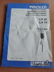 Wacker Air Hammer LH 20 19 Operating Instructions Spare Parts List 1986