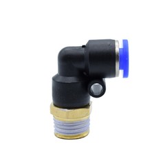 Male 90° Elbow Push In Fit Pneumatic Fittings Air Line Water Hose Tube Fitting