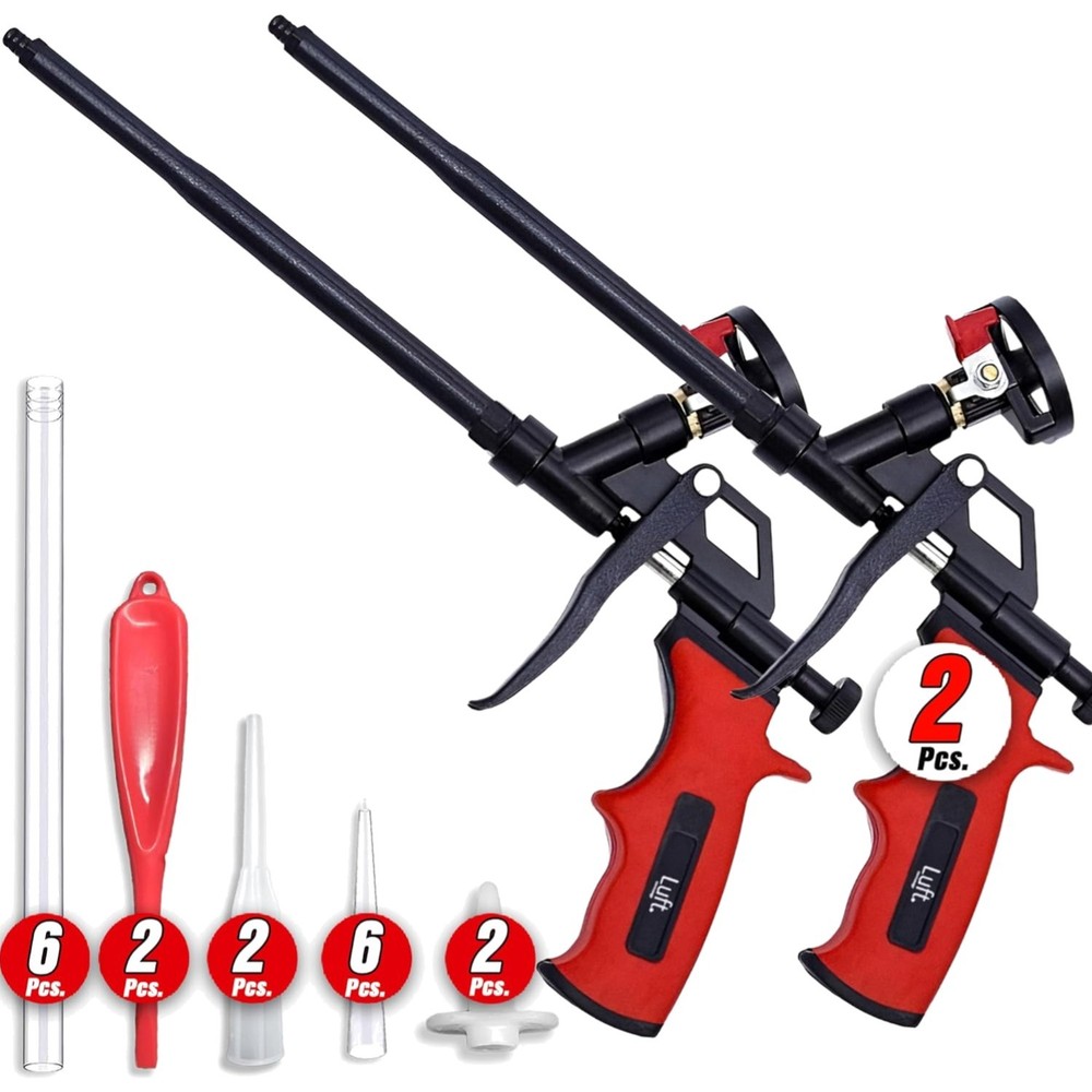 Luft Heavy Duty Foam Spray Guns: 2 Pack with Teflon Coating for Easy Cleanup