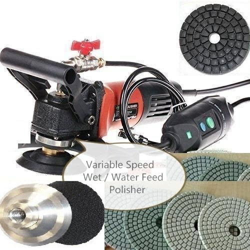 47PCS 4″ 5″ Diamond Pads Wet Polisher Kit Granite Marble Quartz Countertop Tool