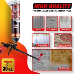 Spray Foam Insulation Can 3 x 30 oz. / 850 g Expanding Sealant, Mega Size Clo…