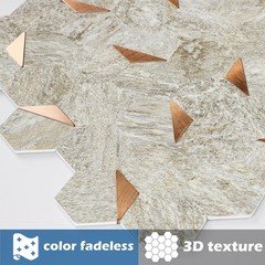 OYASIMI 10 Sheets Sandstone Beige Hexagon Peel and Stick Backsplash for Kitchen