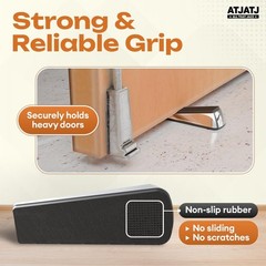 2 Packs Door Stoppers for Bottom, Rubber Wedge, Heavy Duty Doorstop for Insid…