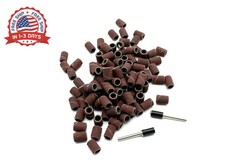 TMAX 100 pc 1/4 Inch Sand Drum Grit 60 Coarse with 2 pc 1/8 Inch Mandrel for Dre