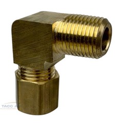 1/4″ Compression x 1/8″ Male NPT 90 Degree Brass Compression Elbow Pipe Fitting
