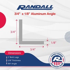 36″ (3 FT) Aluminum Angle Bar | 6063 T6 Architectural Aluminum | Equal Legs, 90°