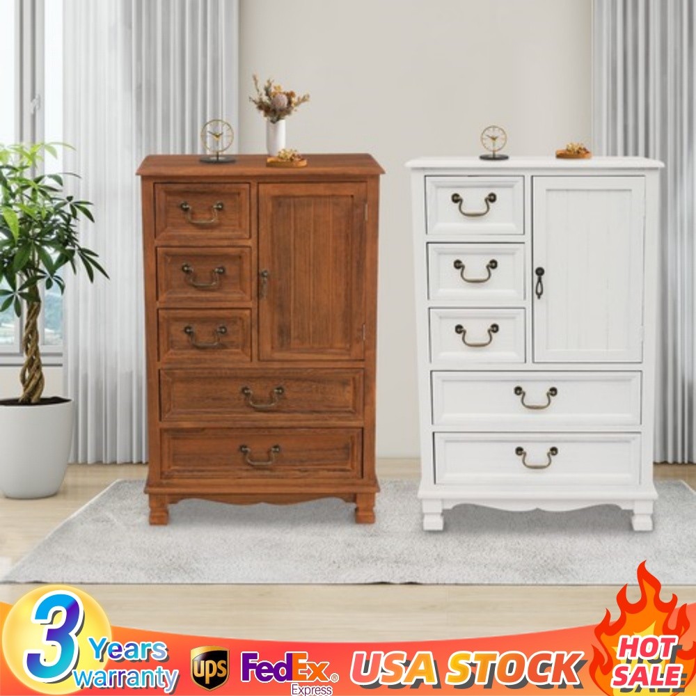 5 Drawers Dresser Wooden Storage Dressers Chests of Drawers for Bedroom Home