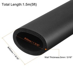 5ft Foam Grip Tubing Handle Grips 30mm ID 5mm Wall Thick 1.5m Black