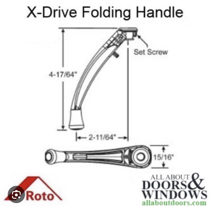 Roto XDrive Folding Handle Roto XDrive Operator For Awning and Casement Almond