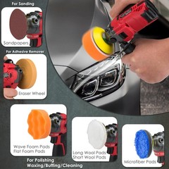 Cordless Buffer Polisher with 40 Pads, 2 Batteries & Charger for Car Waxing Mini