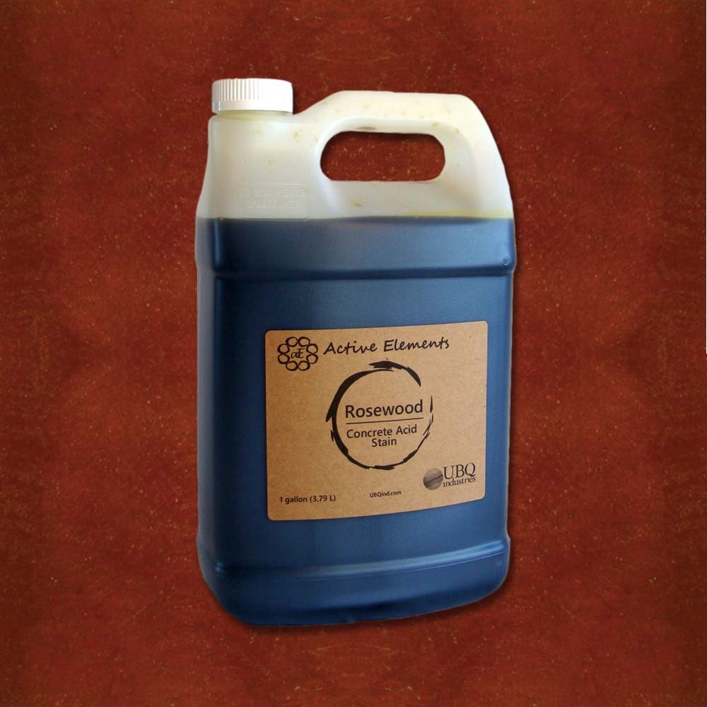 Concrete acid stain for decorative concrete dark red to brown 1 gallon Rosewood