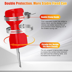 Professional Spray Paint Can Shaker for Reciprocating Saw, Stainless Steel, Red