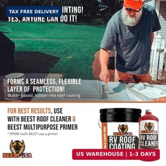 BEEST RV Roof Coating White, 1 Gallon Covers up to 50 sq ft (2 Coats), Solar Ref