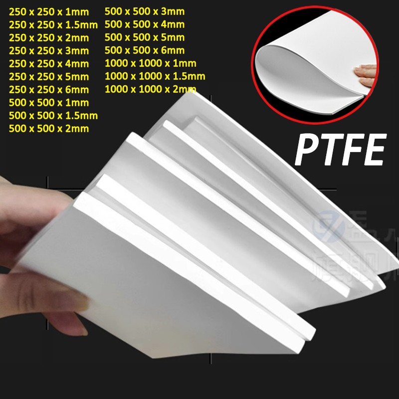 Polytetrafluoroethylene Sheet Flexible PTFE Plate 1/1.5/2/3/4/5/6mm Thickness