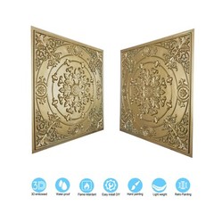 Decorative ceiling tile Emboss interior wall panel PL18 Brass verdigris 10pcs