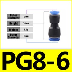Reducing Straight Union Nylon Pneumatic Push Fit Connector Speed Air Line Hose