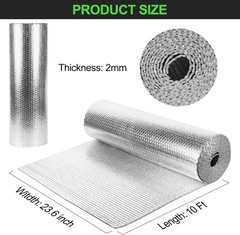 Double Bubble Reflective Foil Insulation 23.6in X 10ft Roll Thermal Wrap Barrier