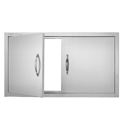 VEVOR Double BBQ Access Door, 34W x 19H Inch Stainless Steel Flush Mount Vert…