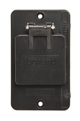 1-Gang Flip Lid 1.39″” Diameter Single Receptacle Cover Plate, Black