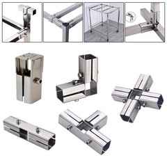 Square Tube Connector Simple Assembly for Booth Accessories End Rails Clamps