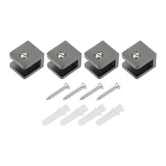4/12Pcs Glass Clamps with Stainless Steel Screws Matte Black for 8mm-10mm Glass