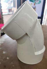 2PC LOT Charlotte 3in PVC DWV Schedule 40 HubxHub 45-Degree Fitting Elbow White