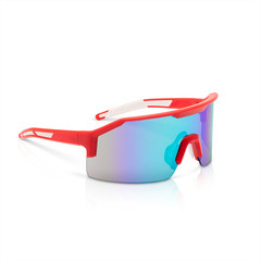 Jackson Safety Safety Glasses – MAXVIEW+ Series – Blue/Green Mirror Lens – Red