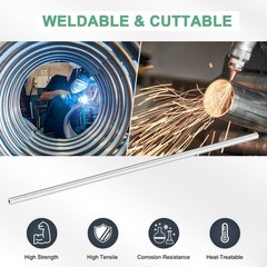 M METERXITY 3-Pack 250mm 6063 Aluminum 3mm ID x 6mm OD x L, Silver