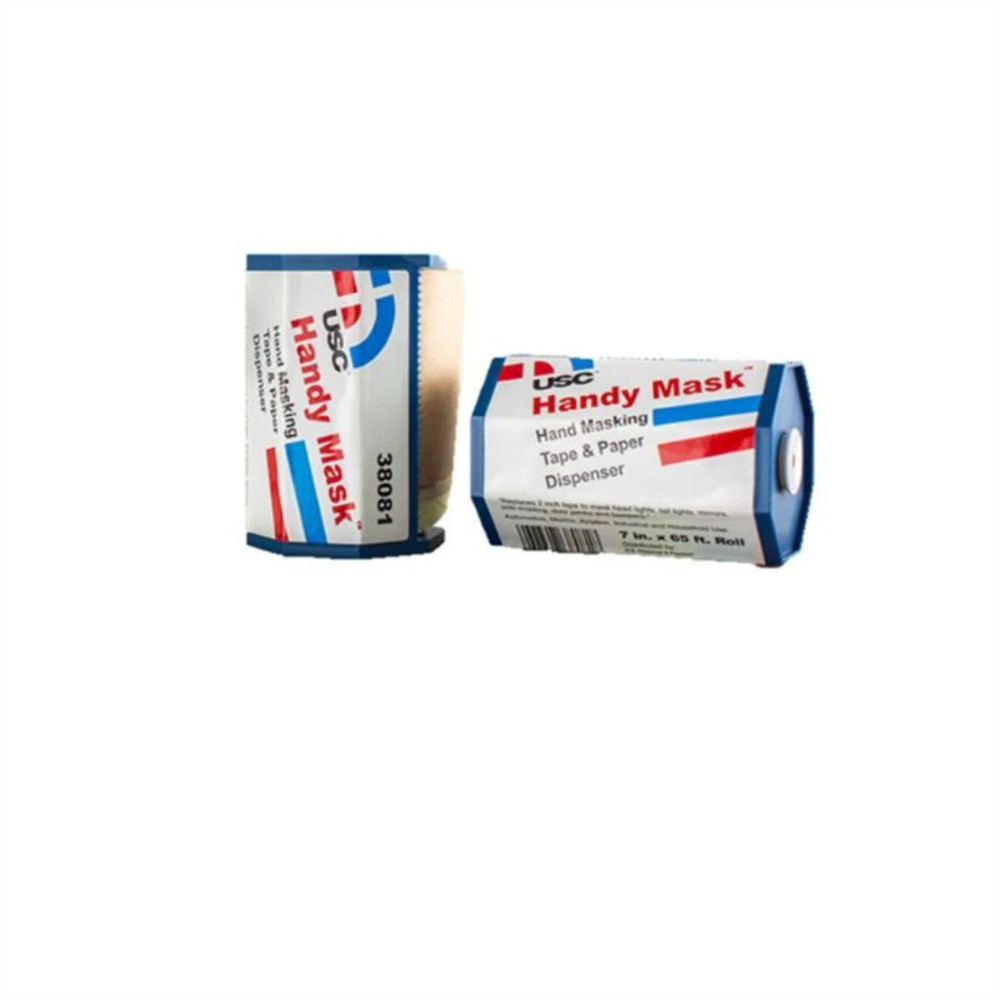 US Chemical Handy Mask 38082 Hand Masking Tape and Paper Roll, 7 in W x 65 ft L
