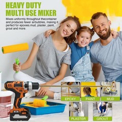 Paint Mixer for Drill – Drill Paint Mixer Works with Any Drill Bit -…