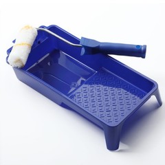Bates- 4 Inch Paint Roller Kit, 5 pcs, 4 Blue Tray & Frame, Small