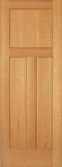 Exterior Red Oak 3 Panel Flat Mission Shaker Solid Core Stain Grade Wood Doors