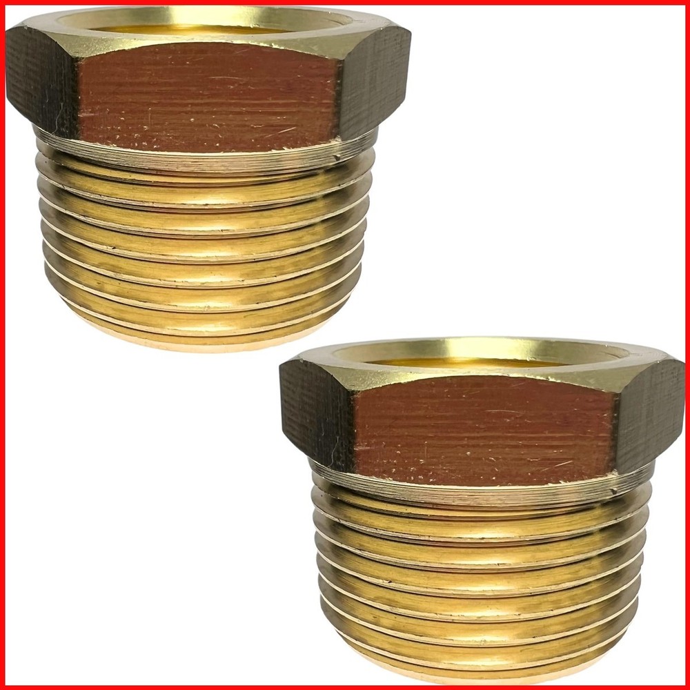 2PCS 3/4″ x 1/2″ Brass Reducer Hex Bushing CX WONDERLAND
