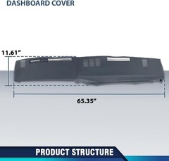 TPE Dash Cover Fit GMC Chevy Full Size Pickup 1981-1987, Dark Blue