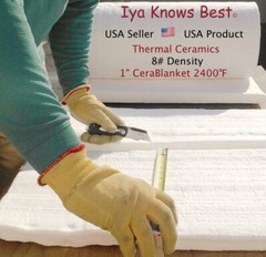 1″ CeraBlanket 36″x24″ Ceramic Fiber Blanket Insulation 2400F Thermal Ceramic 8#