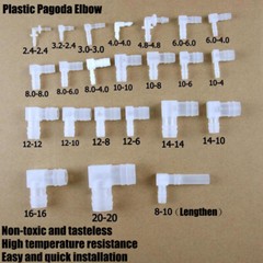 90 Degree Elbow Hose Joiner Barbed Splicer L-Typ Plastic Pipe Connector 2.4~20mm