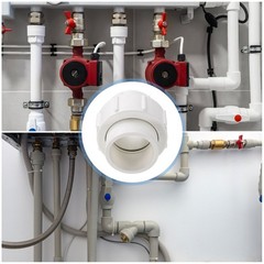 2 Pcs 1.2″ Union PVC Coupling Pipe Fitting Adapter, White