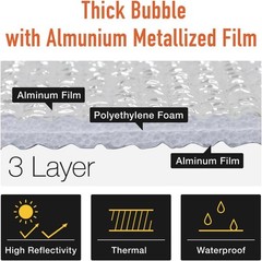 5MM 59″x39″ Reflective Insulation Foam Core Radiant Barrier for Ceilings Walls