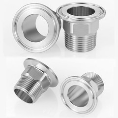 Male Thread Tri Clamp Adapter Sanitary Ferrule Fitting A2/A4 Stainless Steel