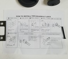 Matte Black Double-Cylinder Deadbolt Door Lock NO KEY