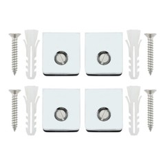 4Pcs Glass Clamps with Screws Chrome 24x22x18.5mm for Glass Shelves Shower Room