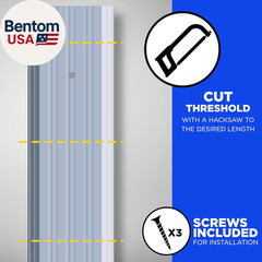 68361 Sturdy Aluminum Fluted Saddle Threshold, Mill Finish: Stylish Doorway Tran