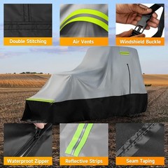 Tractor Cover with Front Loaders and Cabin, Heavy Duty 420D PVC with Air Vent…