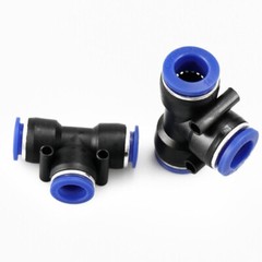 Pneumatic T Piece Tee Push Fit Connectors Hose Tube Inline Push Fitting 4mm~16mm