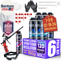 Spray Foam Insulation Kit (6 PK Kit-26.46Oz) Expanding Sealant, Closed Cell Spra