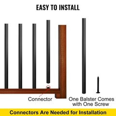 Deck Balusters,101 Pack Metal Deck Spindles,26″x0.75″Staircase Baluster with S