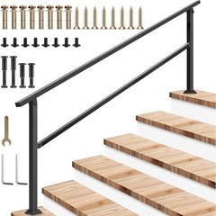 Outdoor Handrail 6 Step Stair Handrail 83″ x 36″ Fits 1 to 6 Steps Wrought
