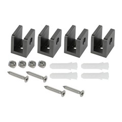 4/12Pcs Glass Clamps w Screws Matte Black Glass Shelf Bracket Glass Clip Support