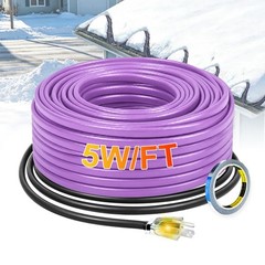 150FT Heat Tape for Water Pipes Roof and Gutters Heating Cable with 6ft Lighted