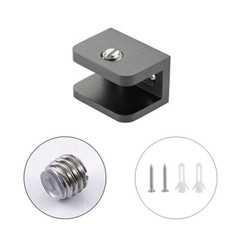 4Pcs Glass Clamps with Stainless Steel Screws Matte Black for 10mm-12mm Glass